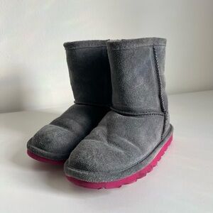 Girls BearPaw Boots Gray Toddler Size 11 Zipper Snow Winter